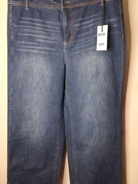 OAT New York High Rise Wide Leg Jeans Dark Wash NWT Size 18W